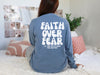 Faith Over Fear Pink/ White Comfort Colors Long Sleeve T-Shirt