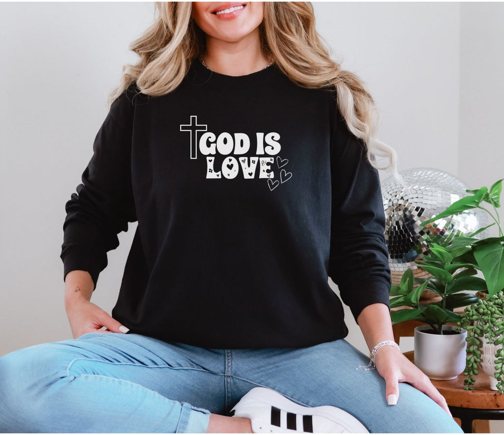 God is Love Comfort Colors Long Sleeve T-Shirt