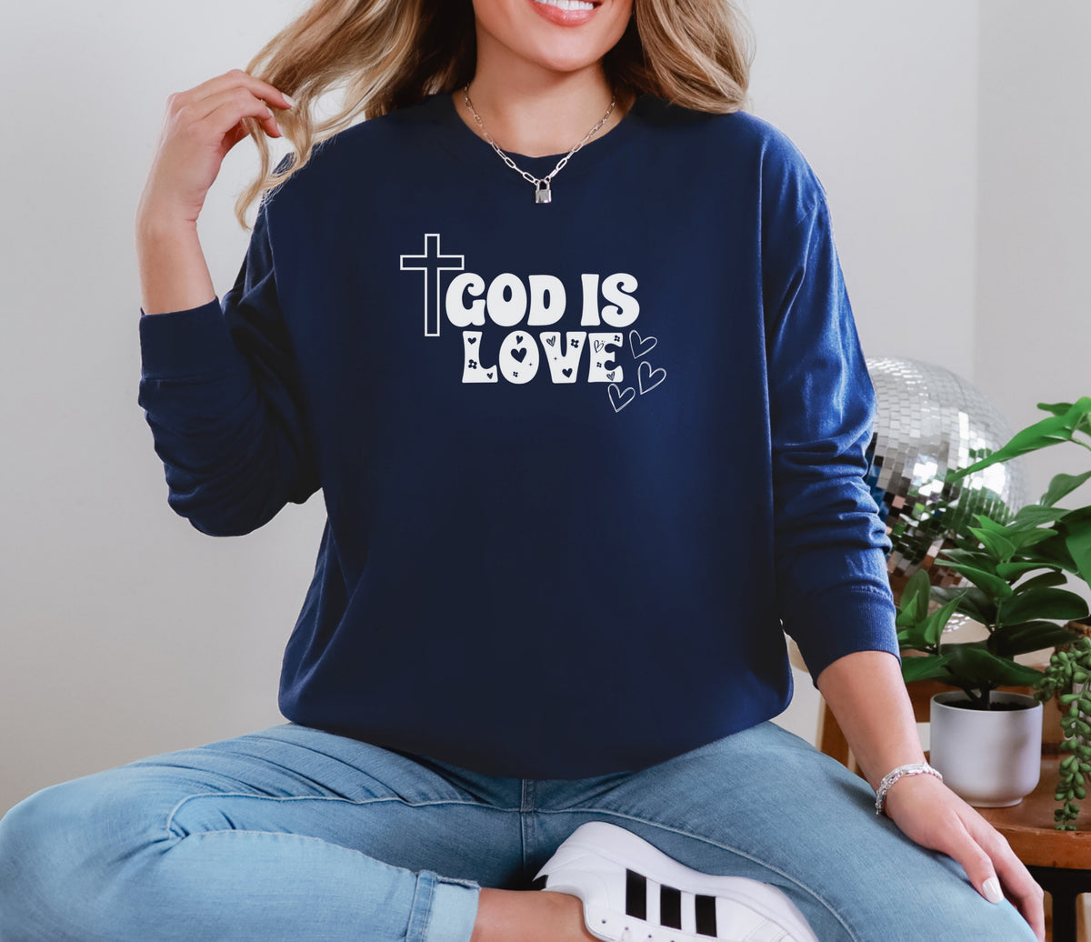 God is Love Comfort Colors Long Sleeve T-Shirt