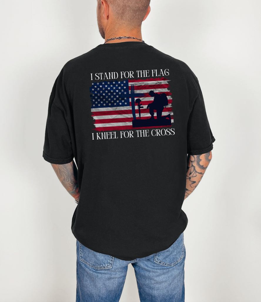 I Stand For The Flag, Kneel For The Cross Comfort Colors T-Shirt