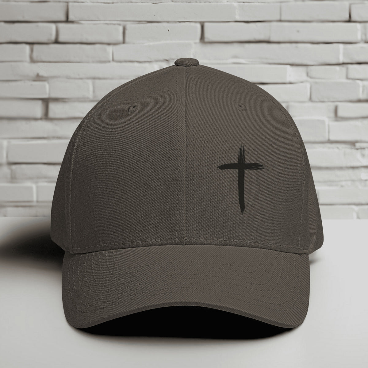 Black Cross Embroidered Flexfit Hat