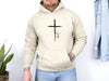 Cross With Faith, Minimal Christian Scripture Hoodie