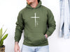 Cross With Faith, Minimal Christian Scripture Hoodie