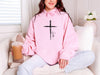 Cross With Faith, Minimal Christian Scripture Hoodie