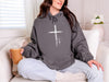 Cross With Faith, Minimal Christian Scripture Hoodie