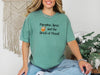 Pumpkin Spice Christian t-shirt in light green featuring a cozy fall design celebrating faith and autumn vibes.
