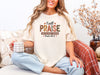 Ivory I Will Praise Him in Every Season Comfort Colors T-Shirt, ideal Christian graphic tee praise for faith and joy.