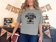 Are You Foll-o-ween Jesus t-shirt in grey, perfect for Halloween celebrations with a faith-based message.