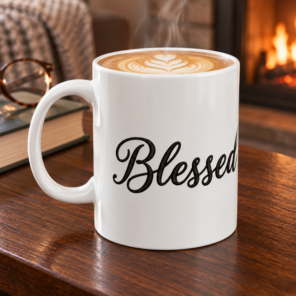 Blessed Script Ceramic Mug