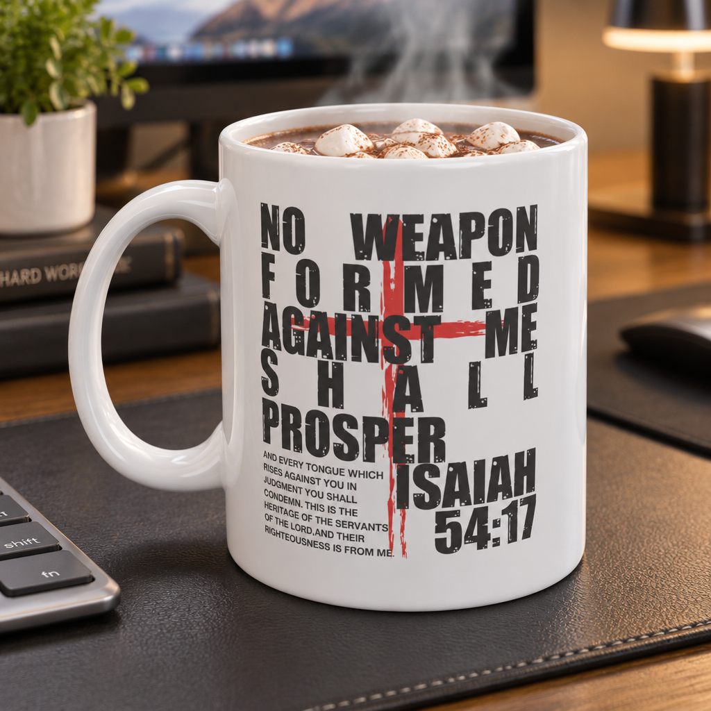 Isaiah 54:17 No Weapon Formed Against Me Ceramic Mug