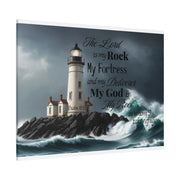Psalm 18:2 Lighthouse Matte Canvas Wall Art - My Faith My Father