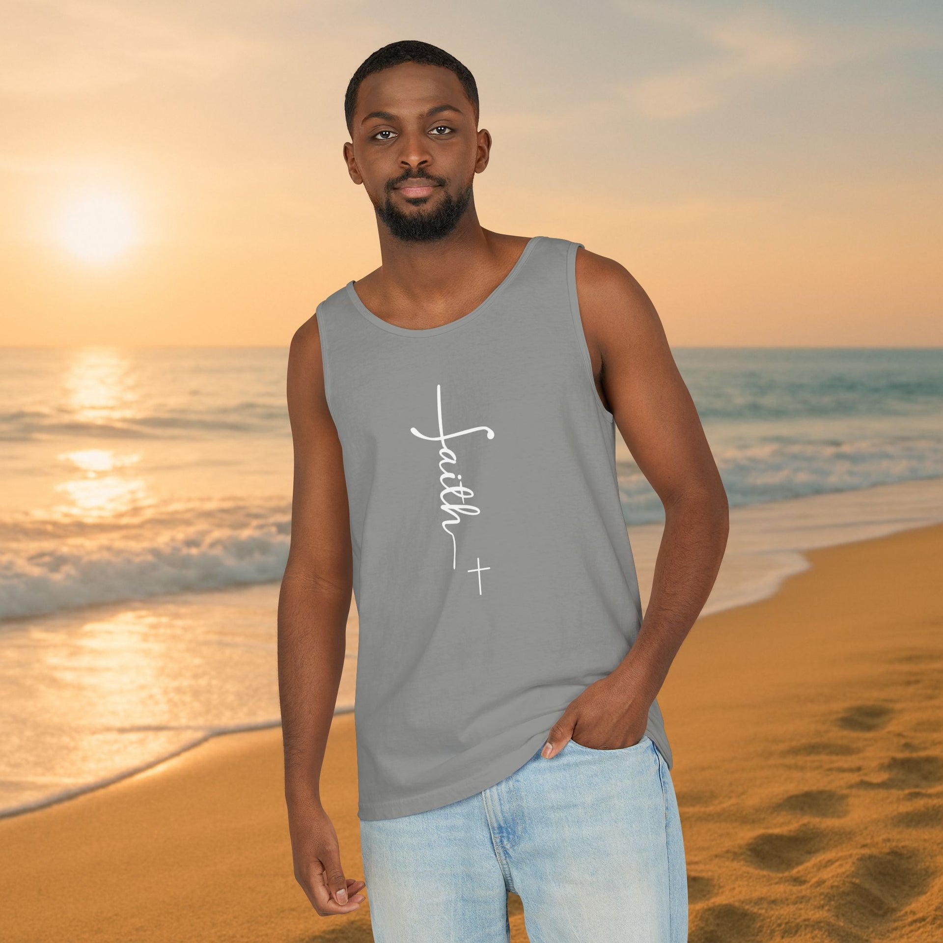 Faith + Cross Unisex Relaxed Fit Tank Top - My Faith My Father