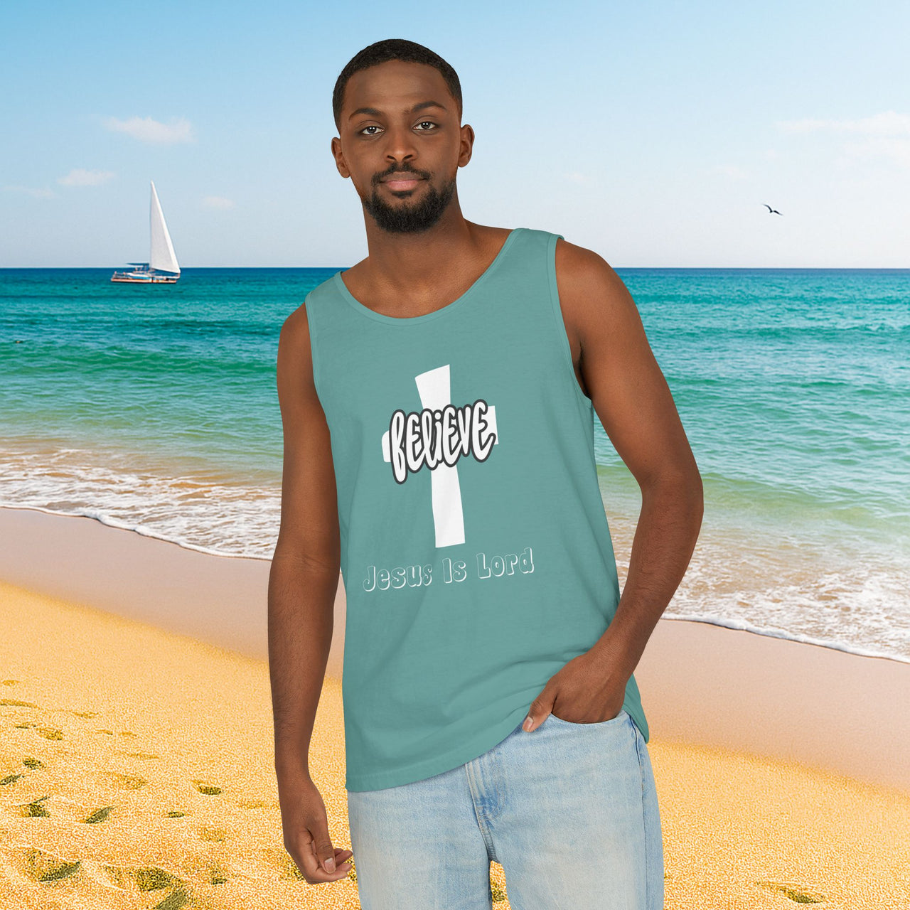 Believe Jesus Is Lord Unisex Relaxed Fit Tank Top - My Faith My Father
