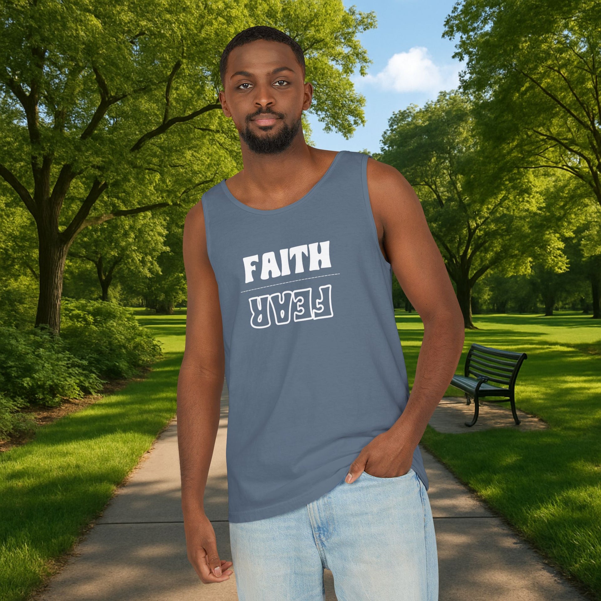 Faith Over Fear Unisex Relaxed Fit Tank Top - My Faith My Father