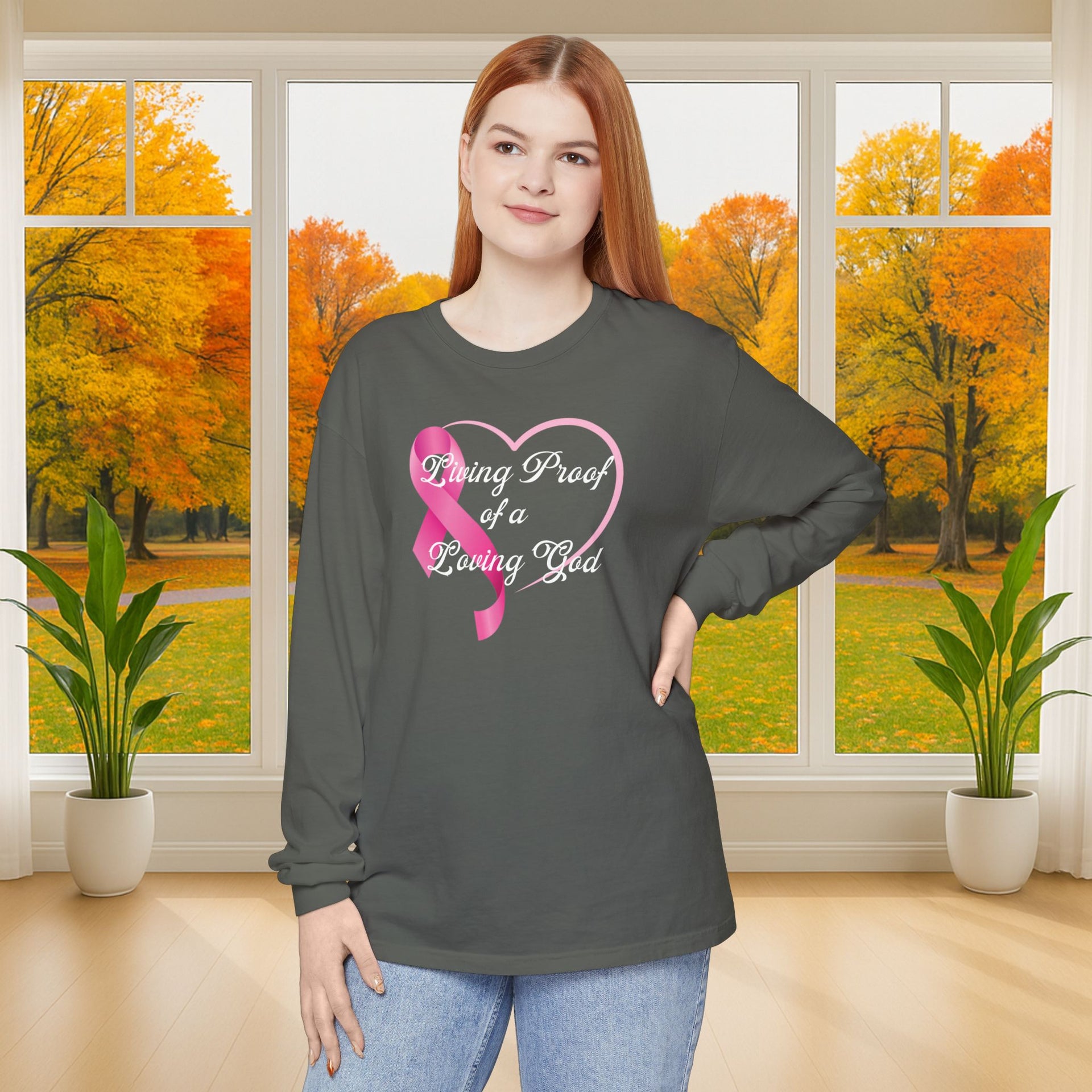 Living Proof Of A Loving God Heart Unisex Relaxed Fit Long Sleeve T-Shirt - My Faith My Father