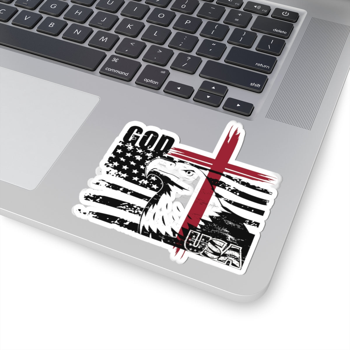 Flag With Cross & Eagle Kiss-Cut Stickers - My Faith My Father