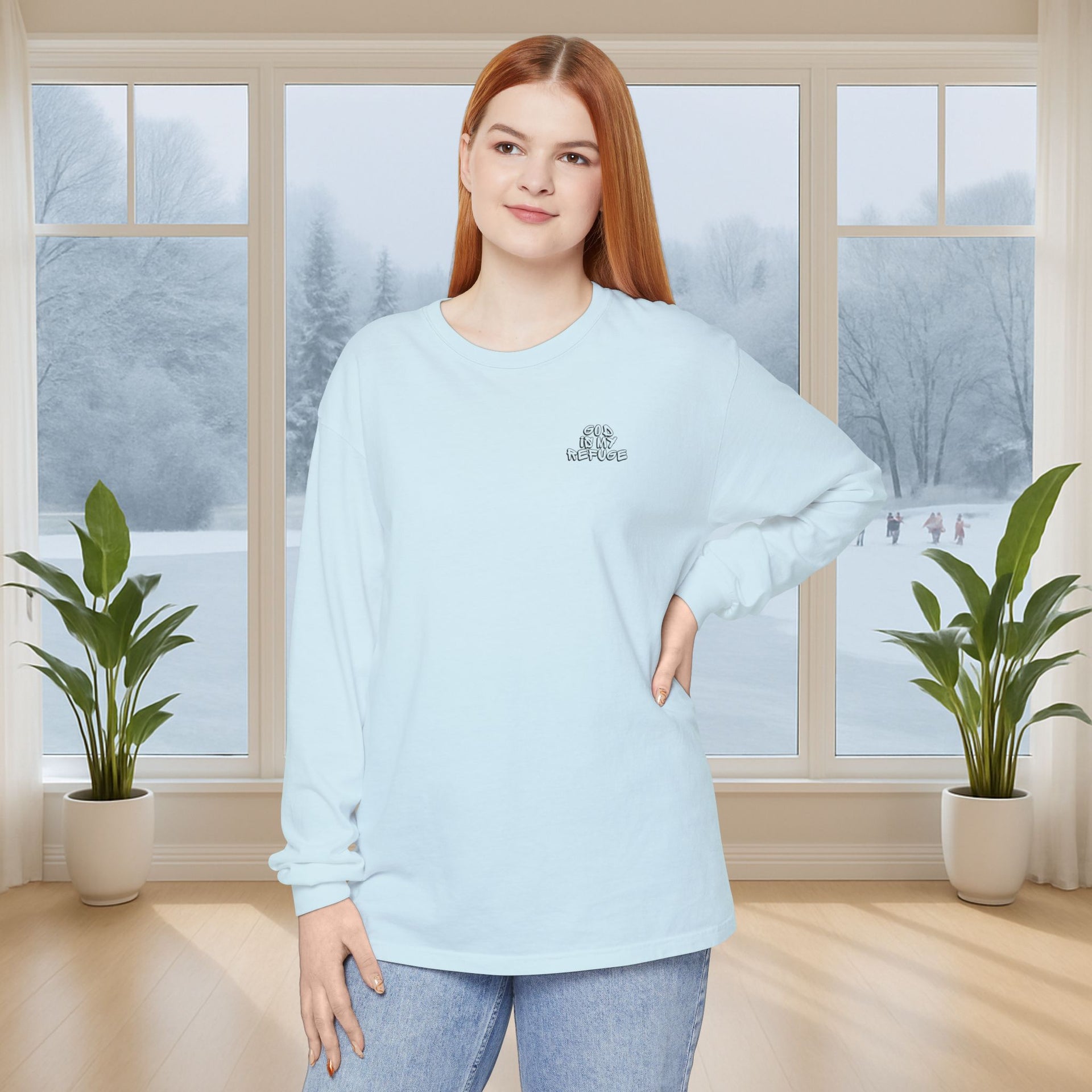 God is My Refuge Unisex Relaxed Fit Long Sleeve T-Shirt - My Faith My Father