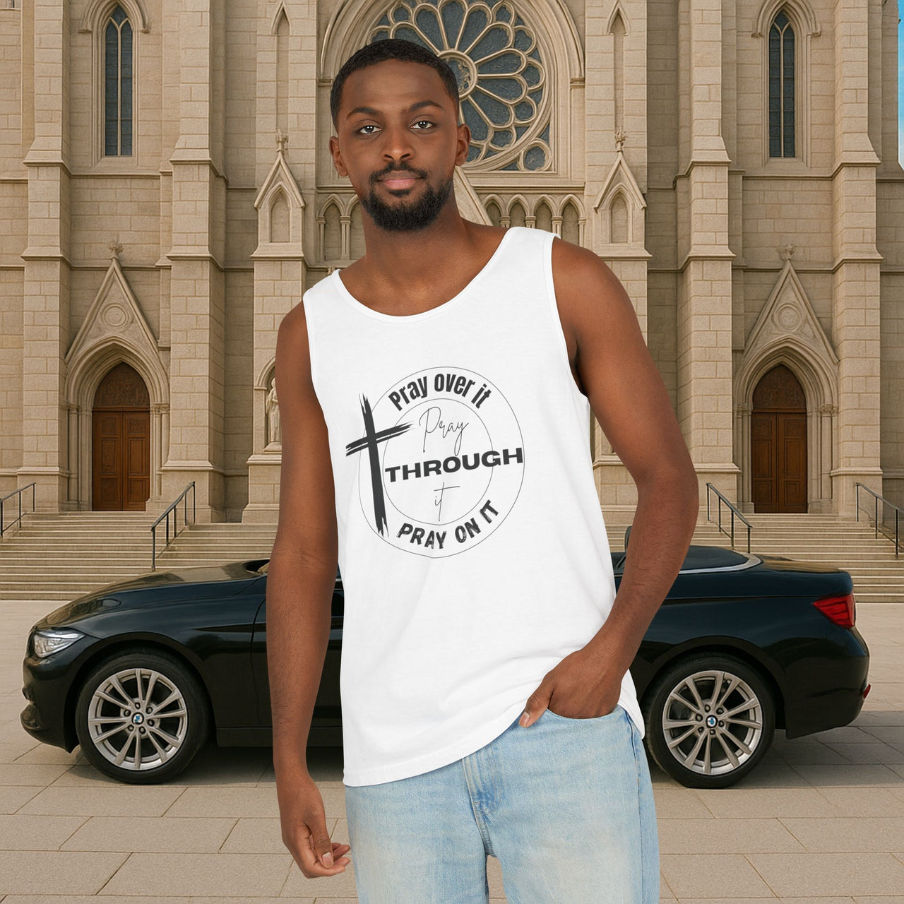 Pray Over It Unisex Relaxed Fit Tank Top - My Faith My Father