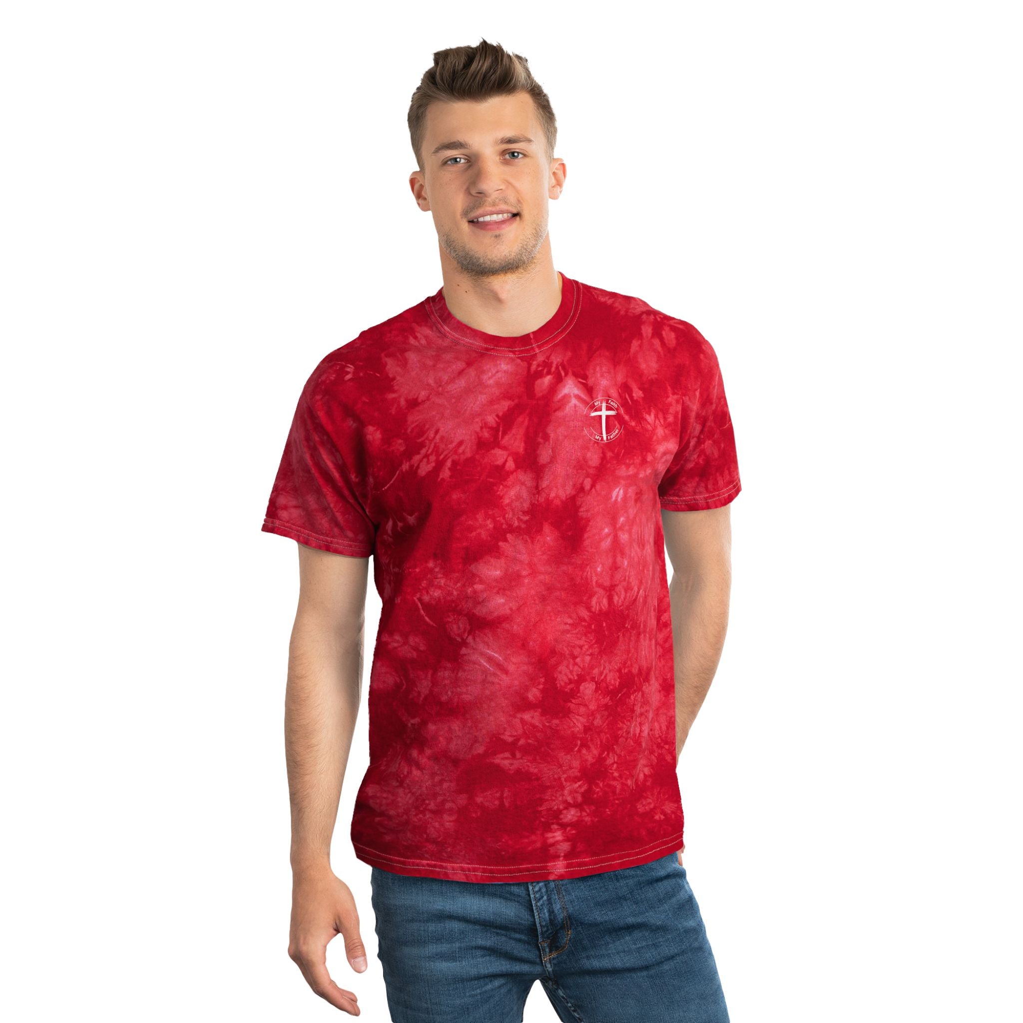 All I Need Is Jesus – Unisex Crystal Tie-Dye Christian T-Shirt | Bold Faith Apparel for Everyday Wear