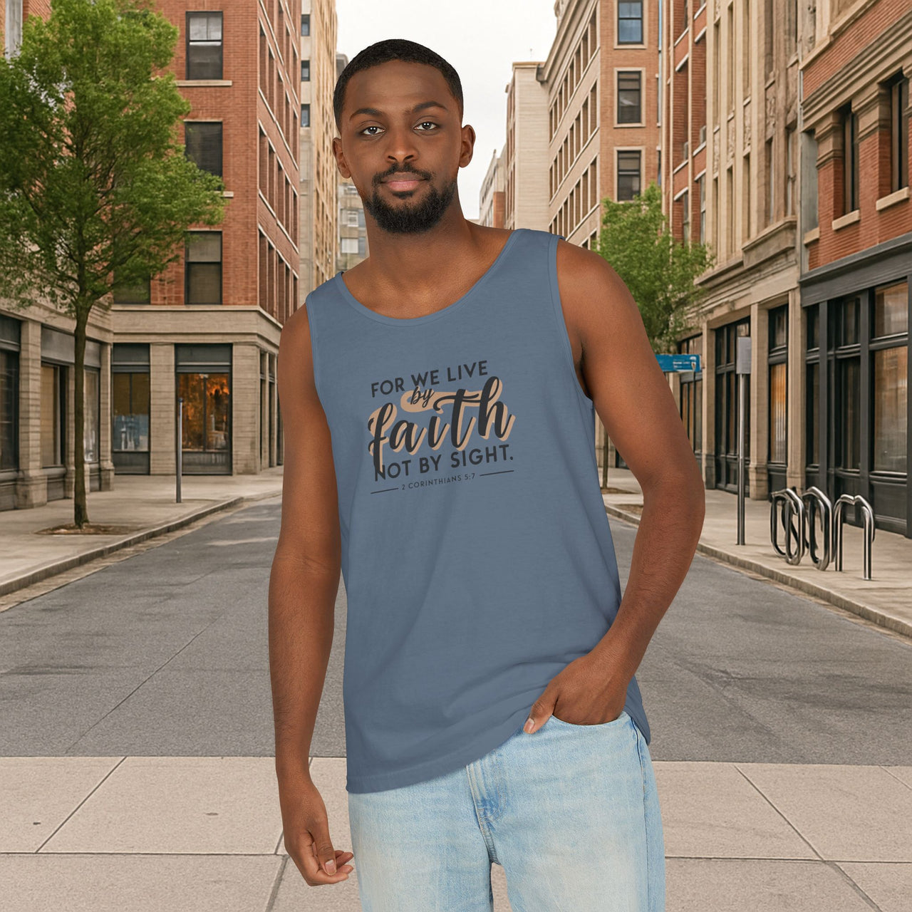 For We Live By Faith Unisex Relaxed Fit Tank Top - My Faith My Father