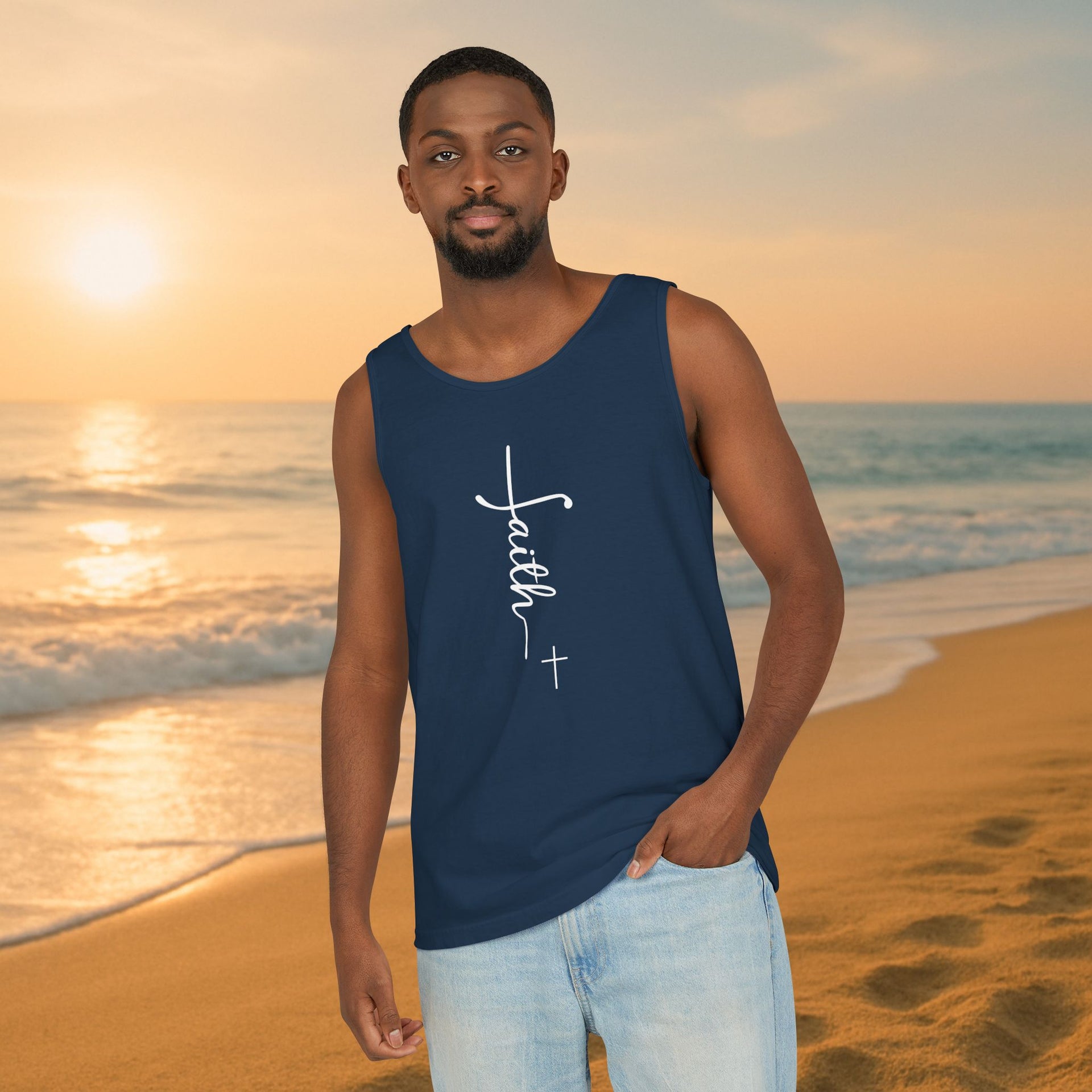 Faith + Cross Unisex Relaxed Fit Tank Top - My Faith My Father