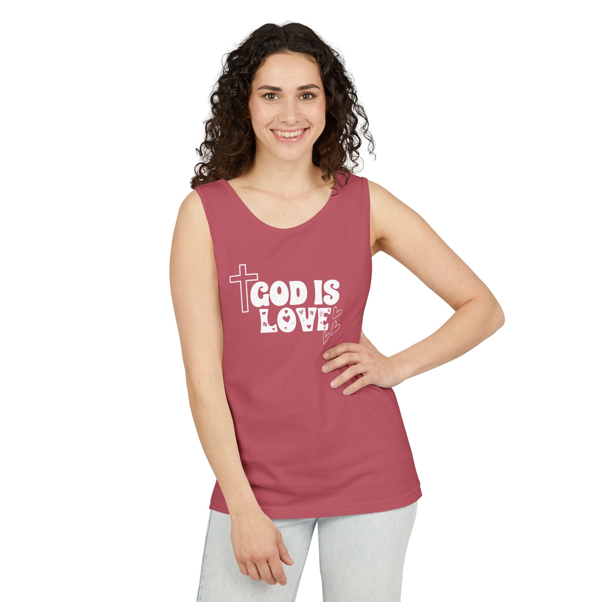 God is Love Unisex Relaxed Fit Tank Top, Religious Tank Top for Men and Women, Christian Faith Apparel, Inspirational Gift,