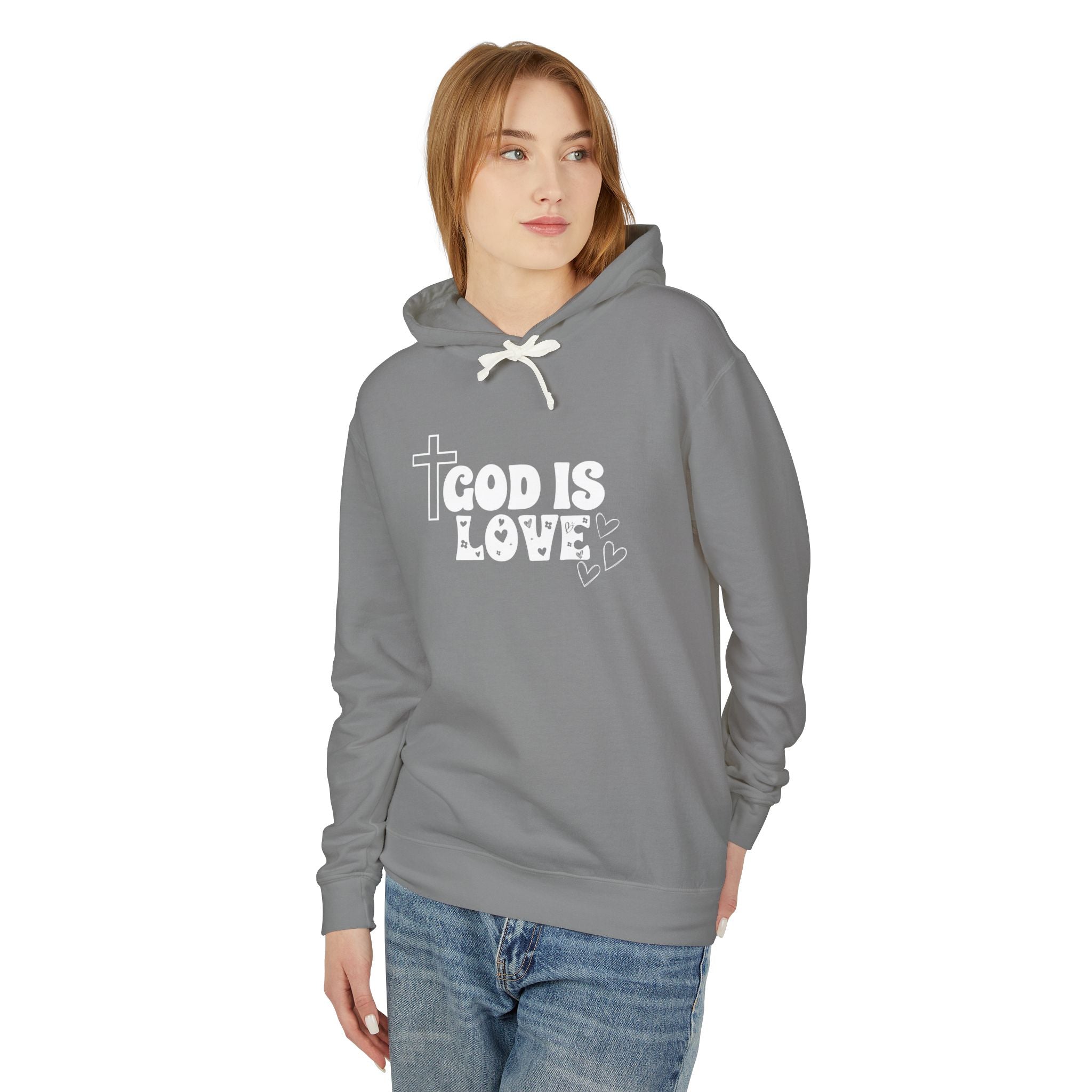 God Is Love Unisex Lightweight Hooded Sweatshirt