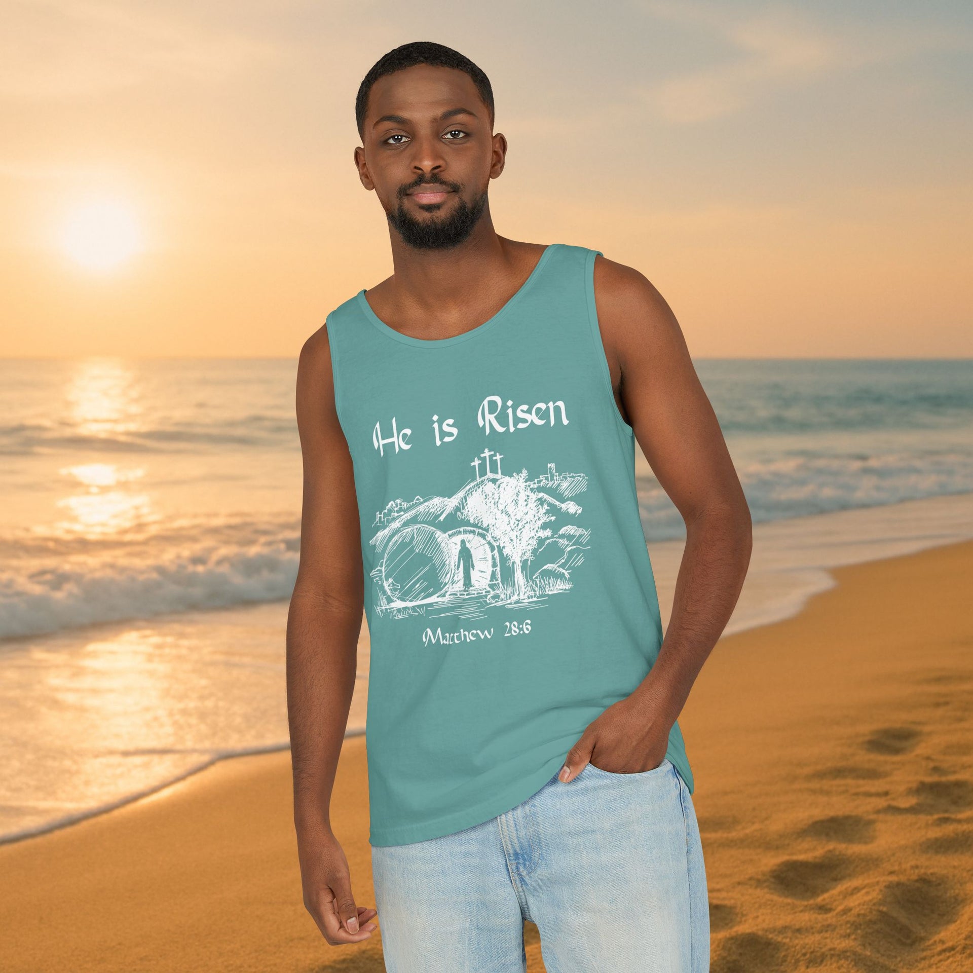 He Is Risen Unisex Relaxed Fit Tank Top - My Faith My Father