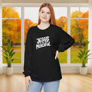 Jesus is Merciful Unisex Relaxed Fit Long Sleeve T-Shirt - My Faith My Father
