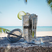 Flag With Cross Sunsplash 16oz Tumbler With Straw - My Faith My Father