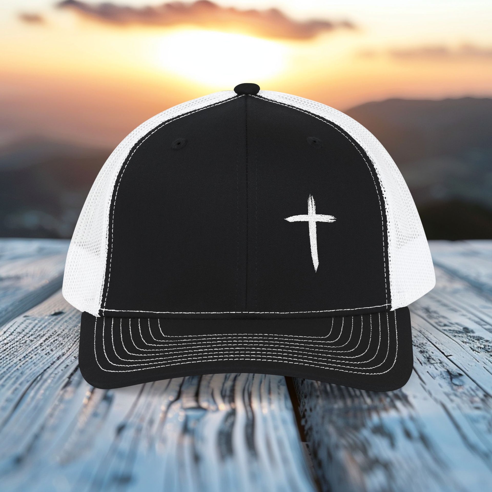 White Cross Snapback Trucker Cap (Embroidery) - My Faith My Father