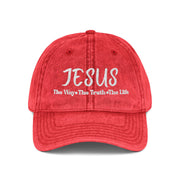 Embroidered Vintage Cap - Jesus The Way, The Truth, The Life Hat - My Faith My Father