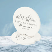 Faith Can Move Mountains Soapstone Car Coasters - My Faith My Father