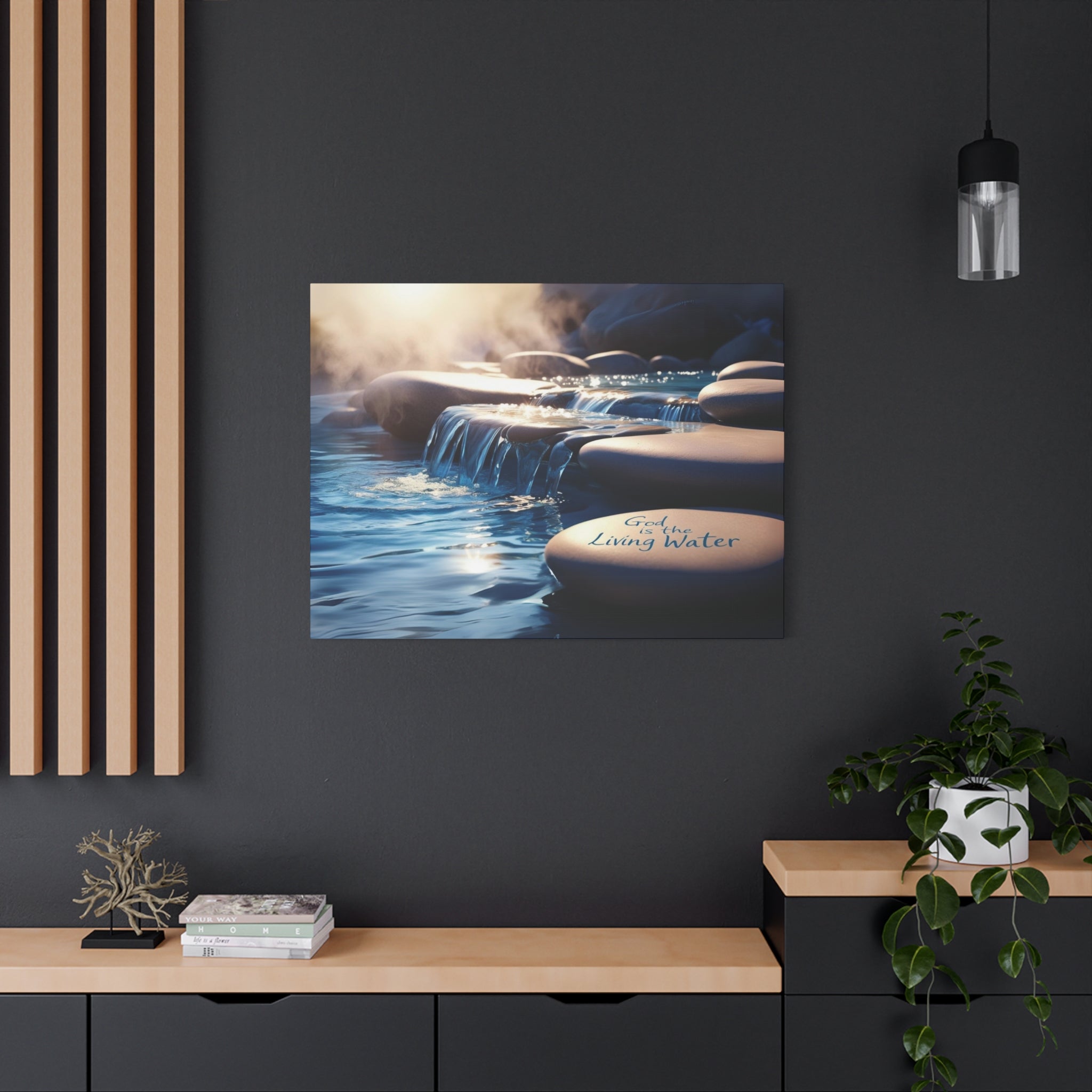 God is the Living Water Wall Decor Canvas