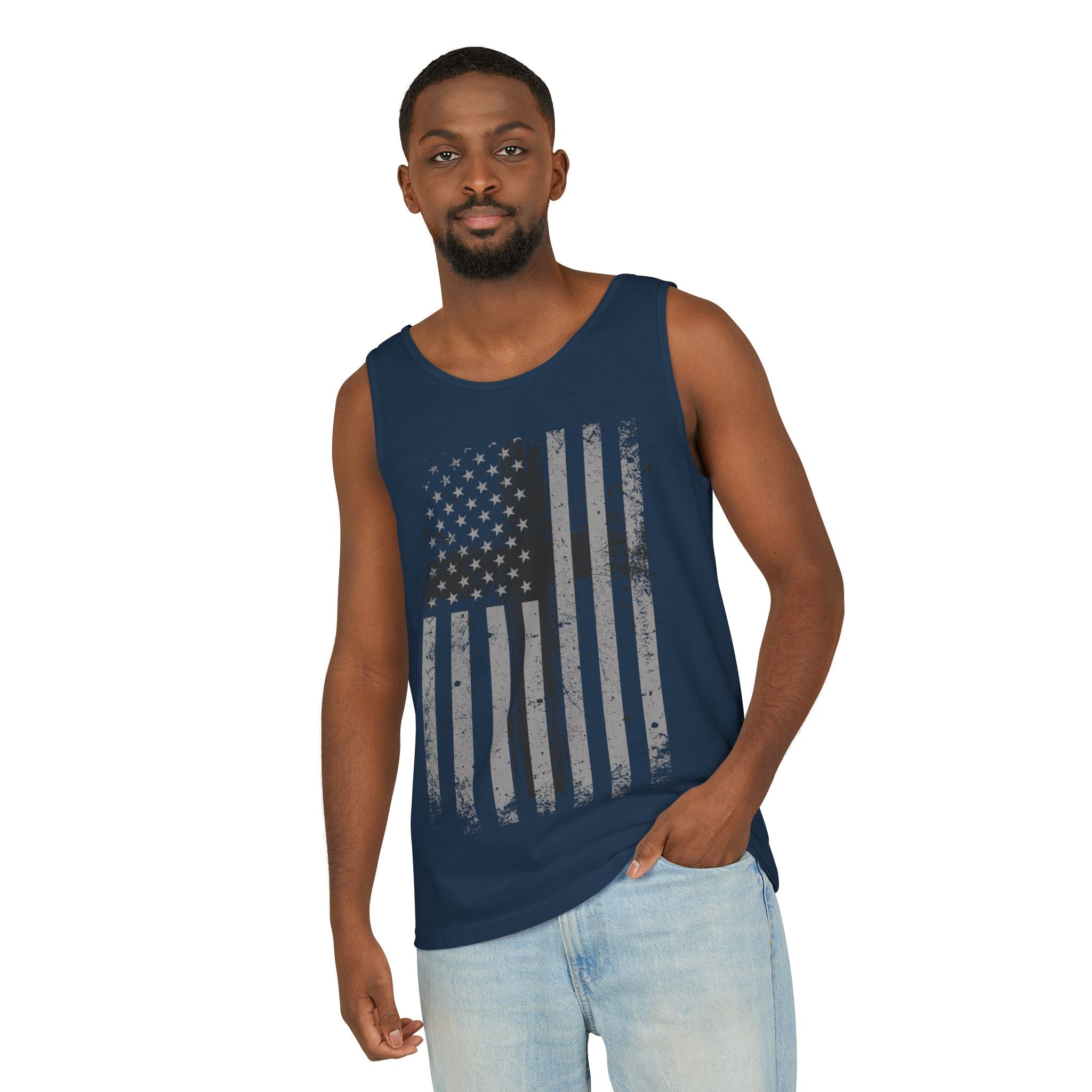 Flag With Cross Unisex Relaxed Fit Tank