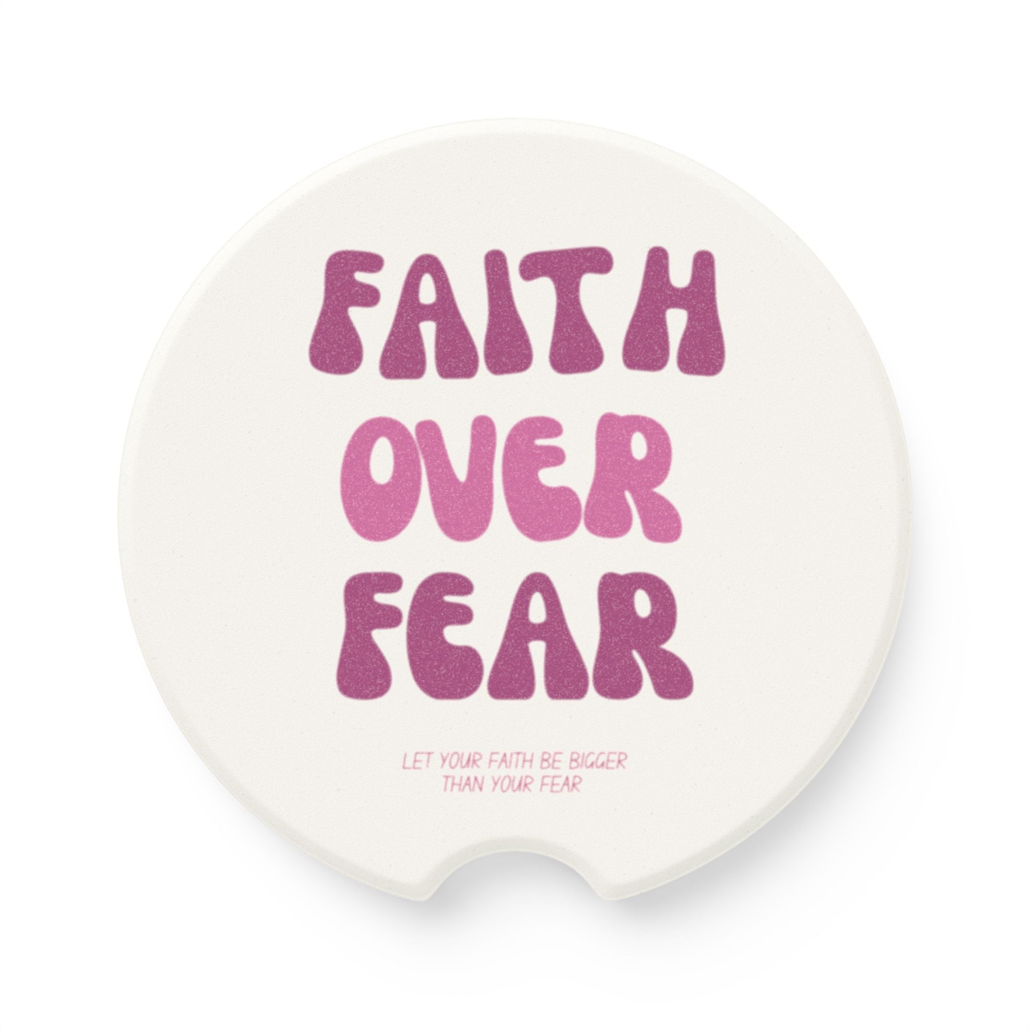 Faith Over Fear Soapstone Car Coaster
