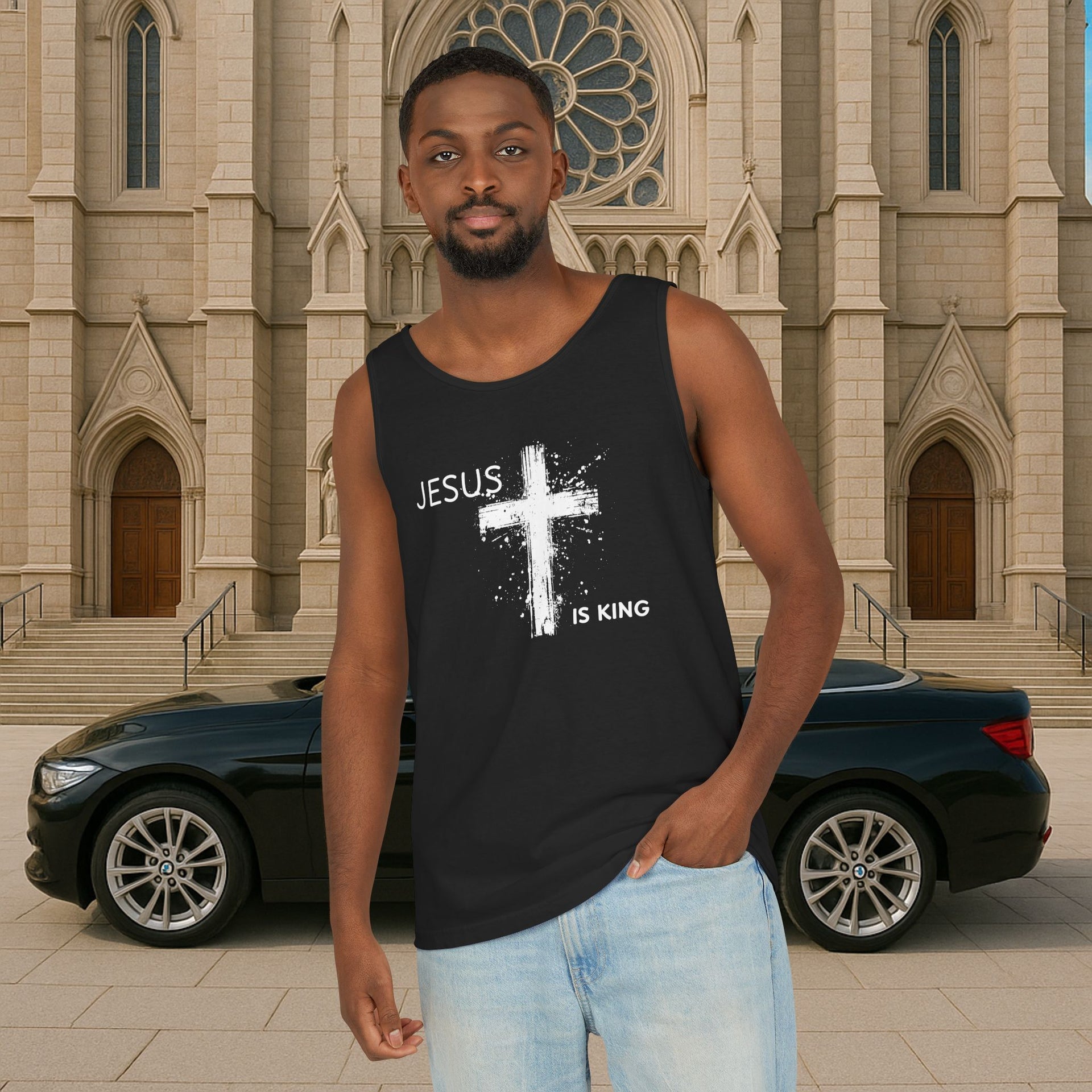 Jesus Is King Unisex Relaxed Fit Tank Top - My Faith My Father
