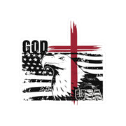 Flag With Cross & Eagle Kiss-Cut Stickers - My Faith My Father