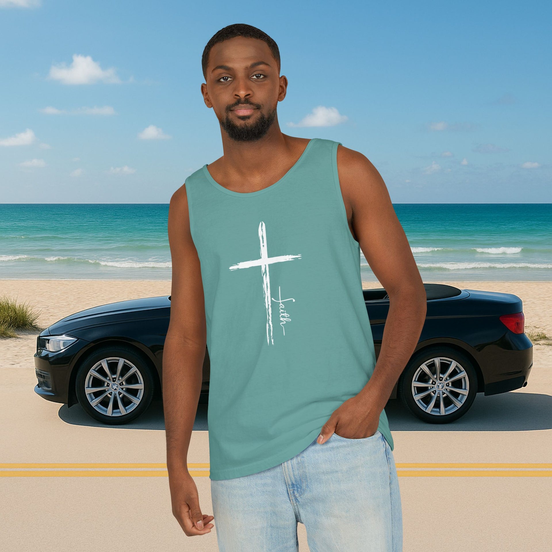 Cross With Faith Unisex Relaxed Fit Tank Top - My Faith My Father