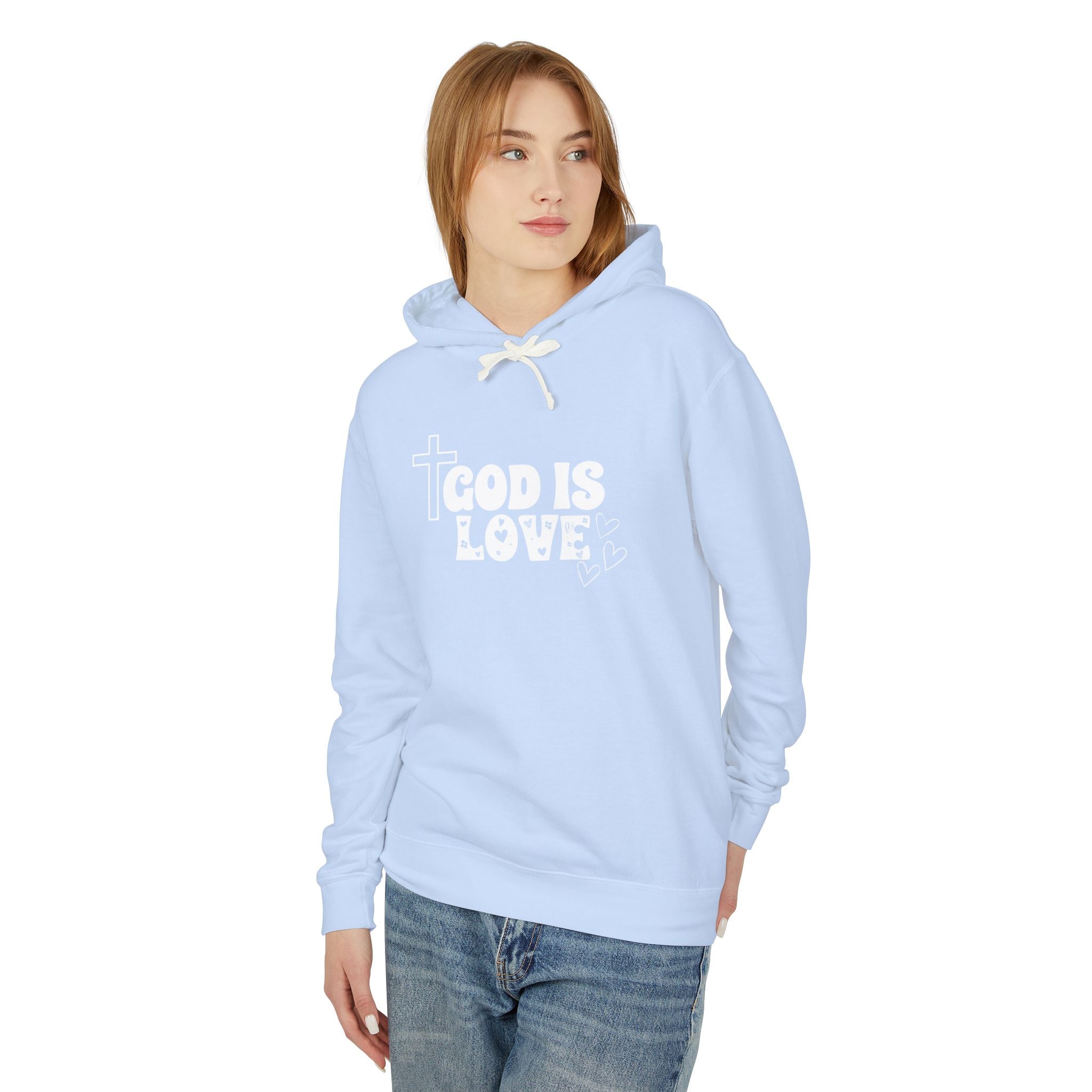God Is Love Unisex Lightweight Hooded Sweatshirt