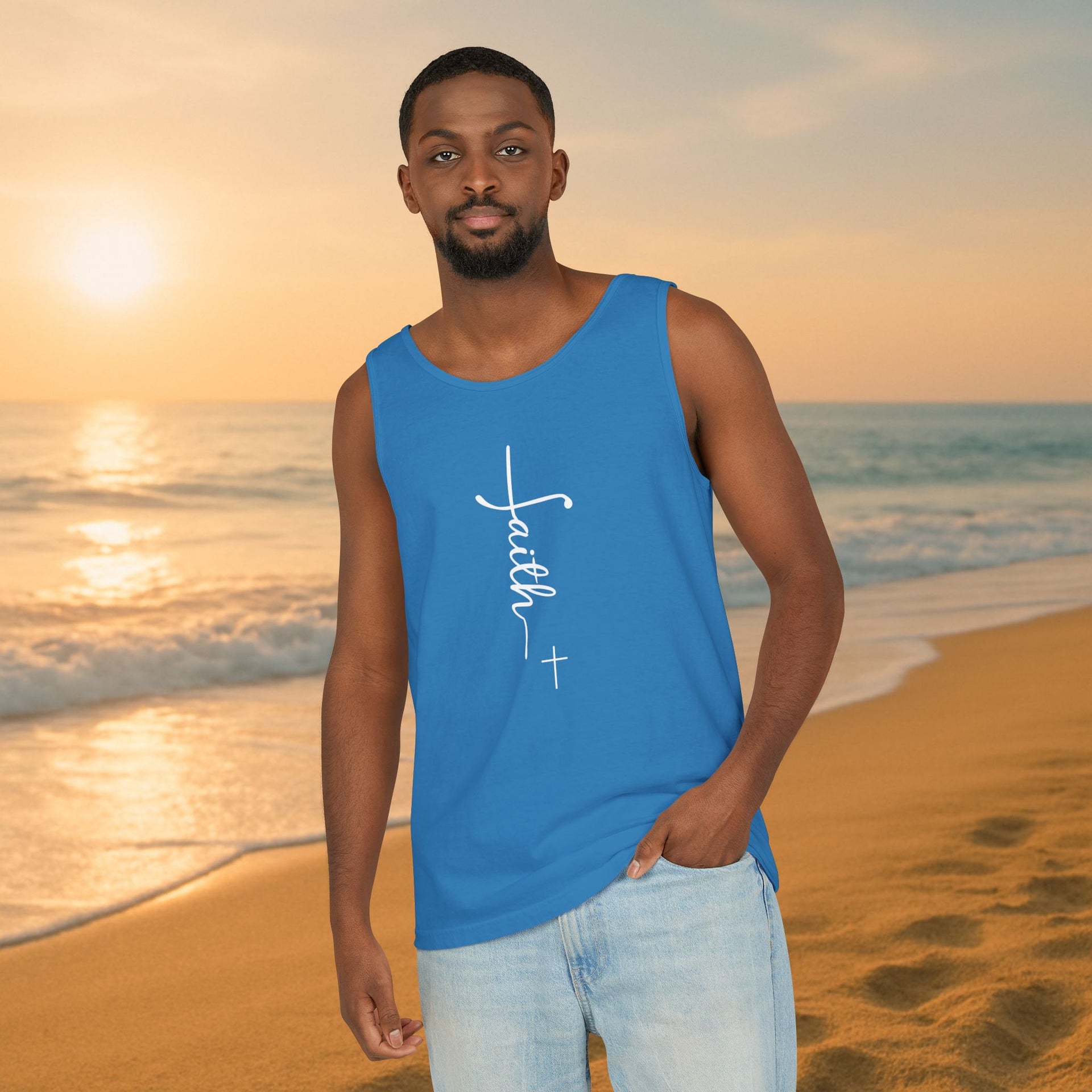 Faith + Cross Unisex Relaxed Fit Tank Top - My Faith My Father