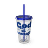 God Is Enough Sunsplash 16oz Tumbler With Straw - My Faith My Father