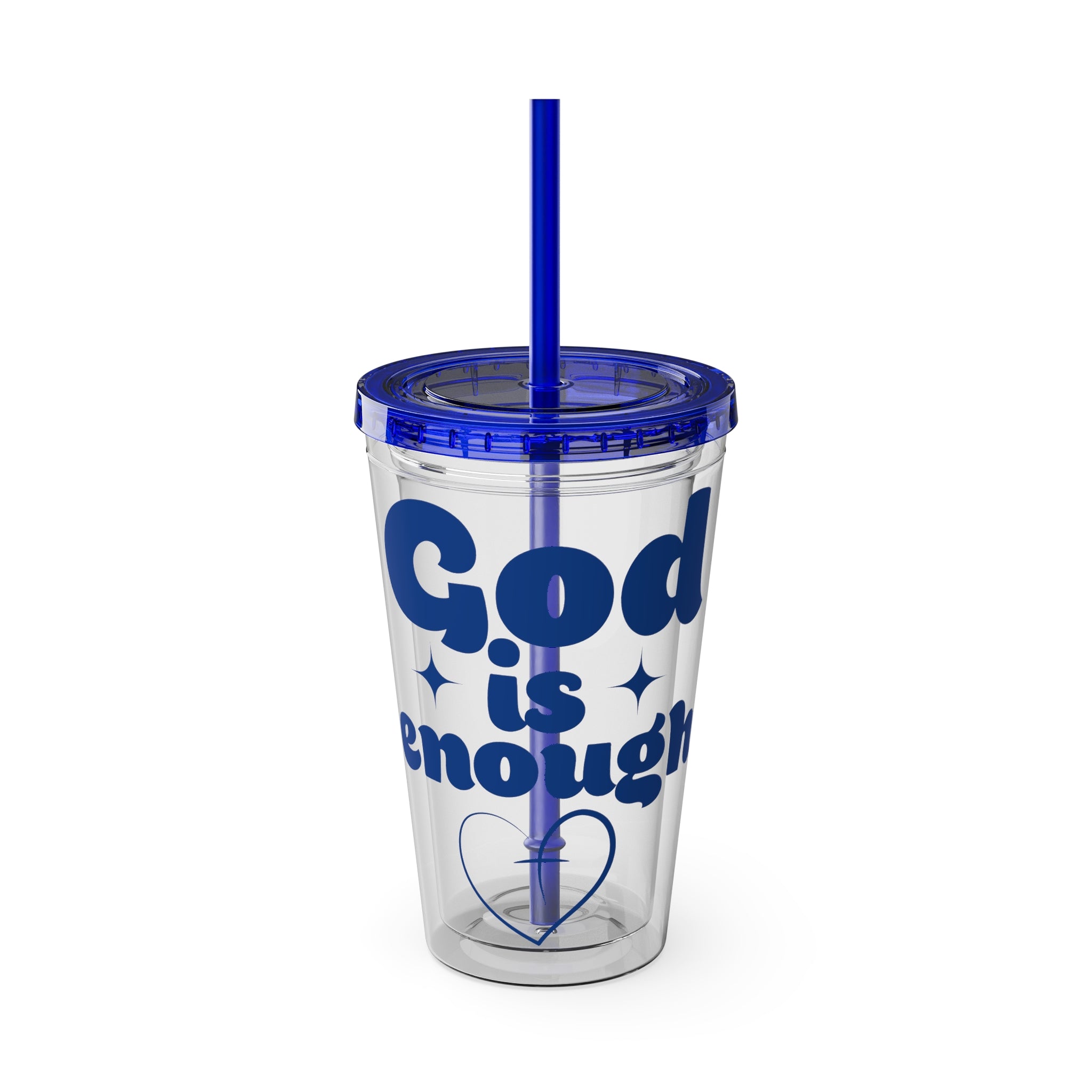 God Is Enough Sunsplash 16oz Tumbler With Straw