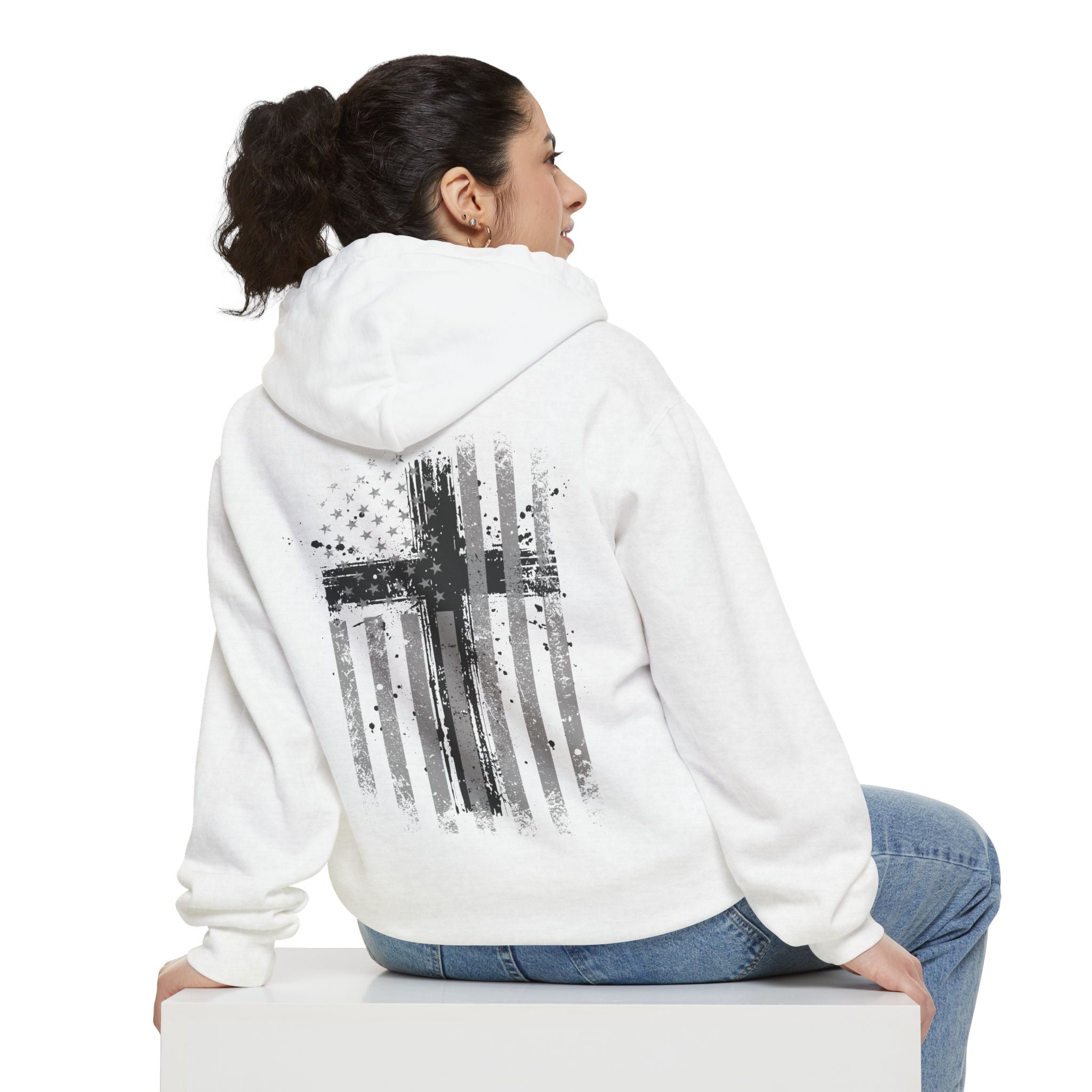 Flag With Cross Unisex Relaxed Fit Hoodie