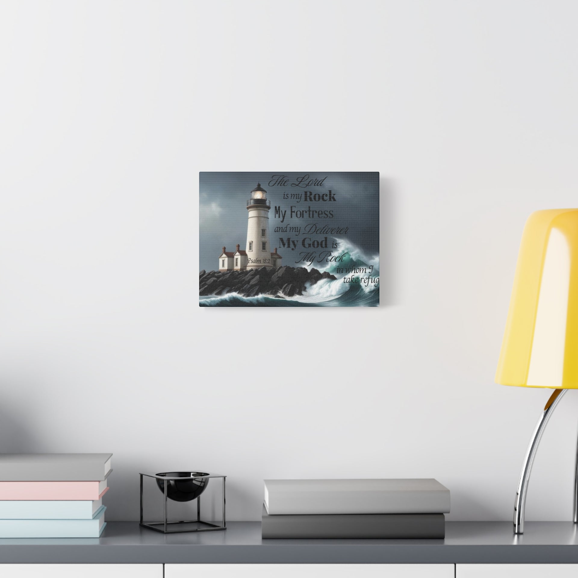 Psalm 18:2 Lighthouse Matte Canvas Wall Art - My Faith My Father