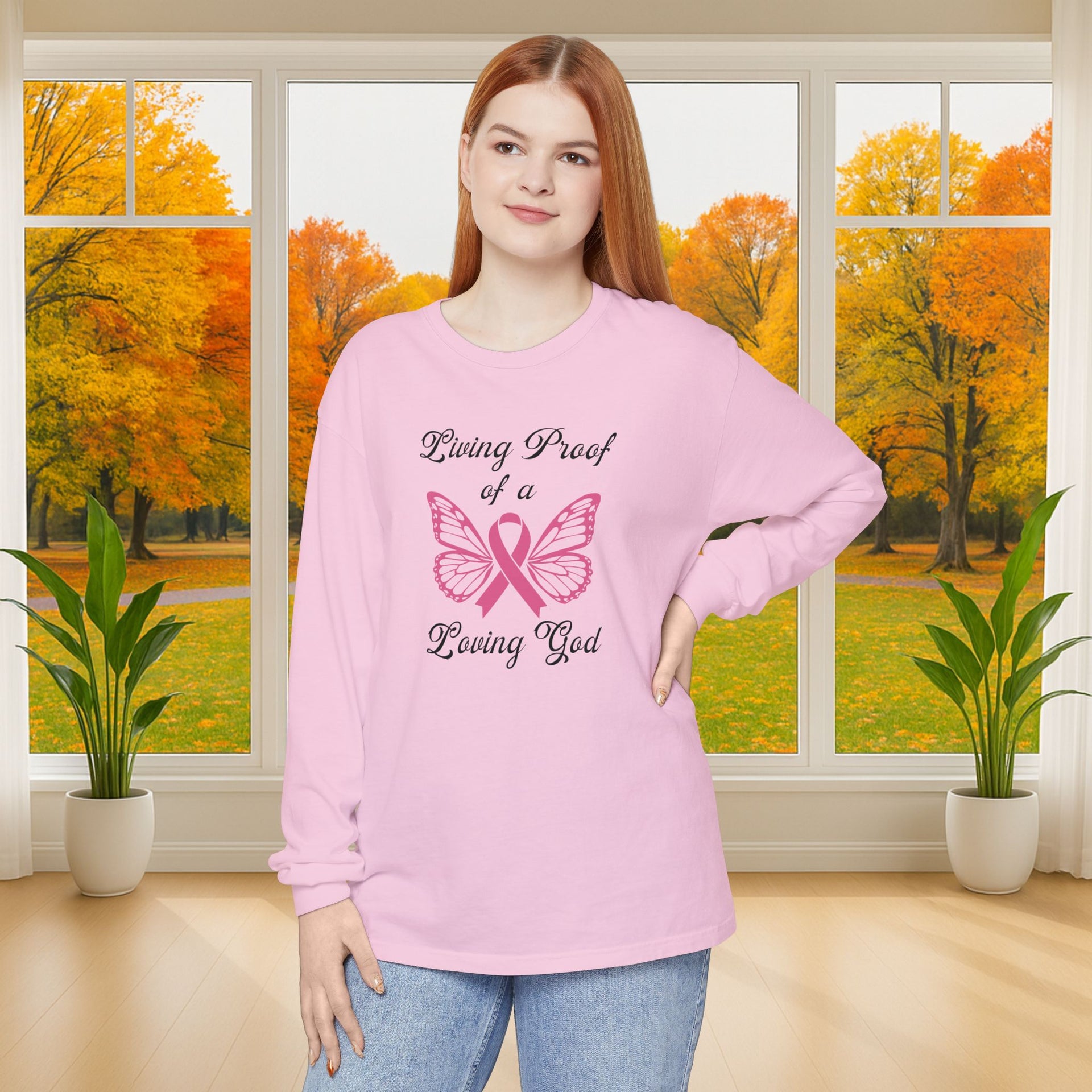 Living Proof Of A Loving God Butterfly Unisex Relaxed Fit Long Sleeve T-Shirt - My Faith My Father