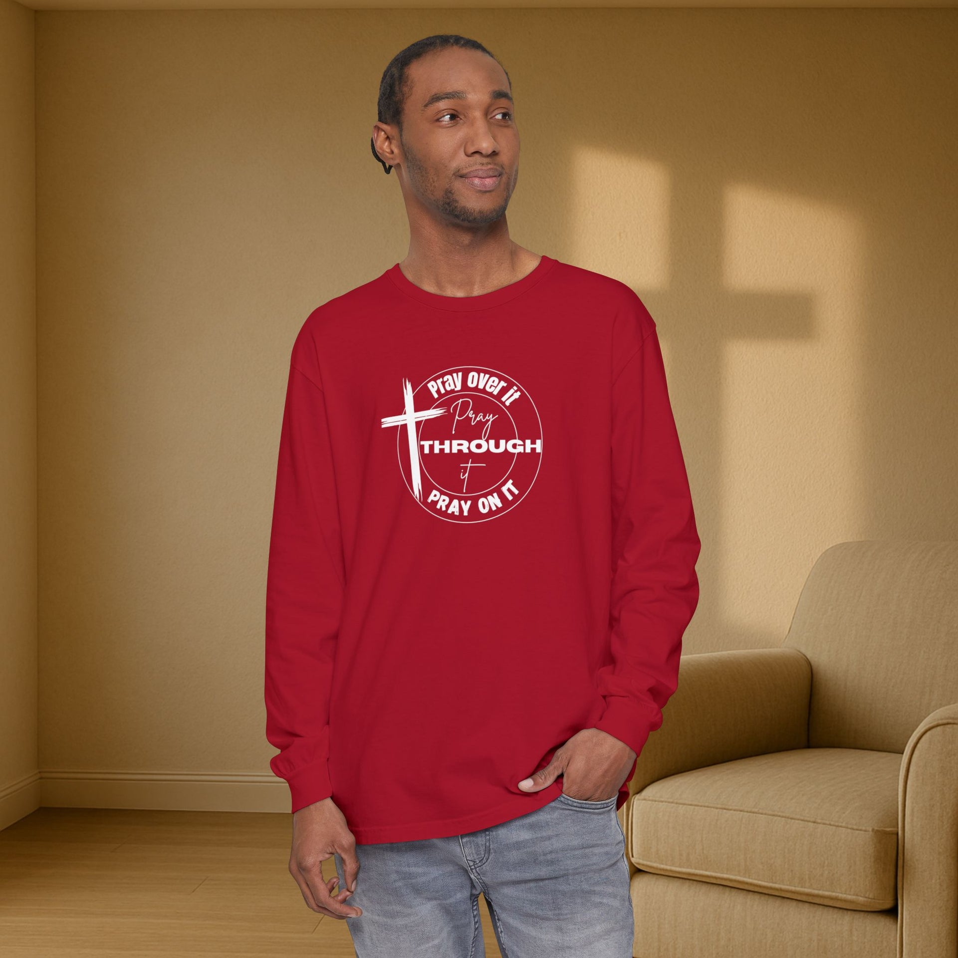 Pray Over It Relaxed Fit Long Sleeve T-Shirt - My Faith My Father
