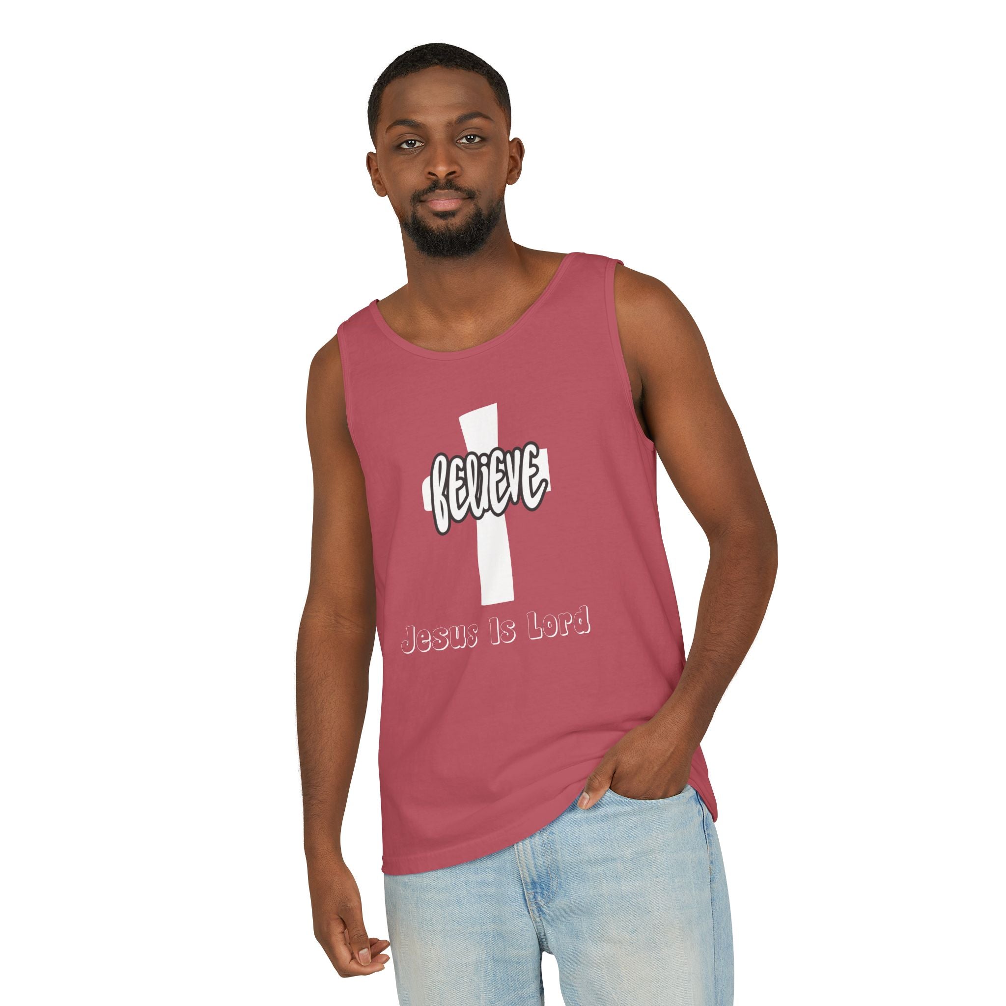 Believe Jesus Is Lord Christian Tank Top, Religious Inspirational Tank Top, Unisex Shirt, Faith Apparel, Gospel Message Clothing,