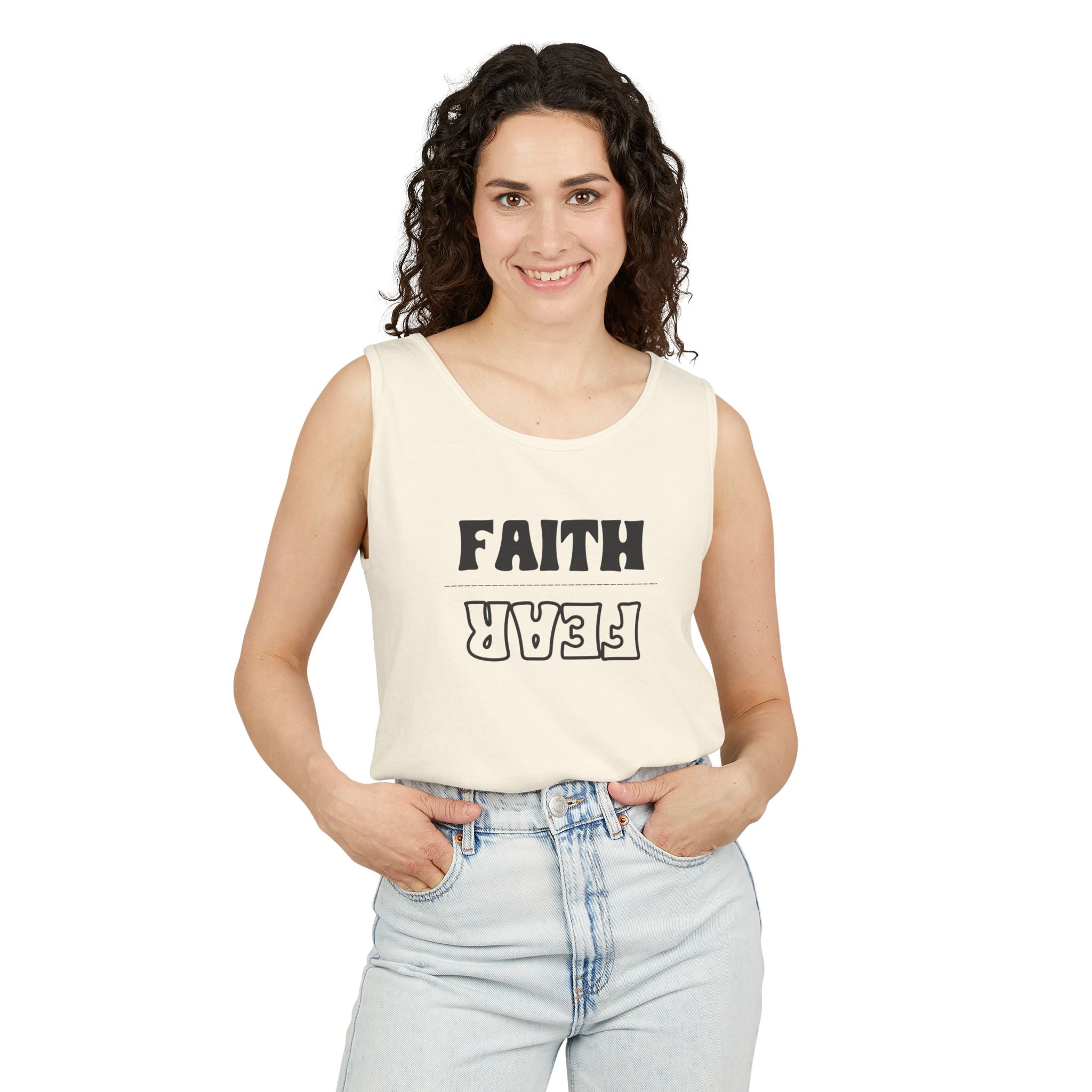 Faith Over Fear Unisex Tank Top, Inspirational Tank Top, Gender Neutral Muscle Tee, Religious Apparel, Christian Clothing
