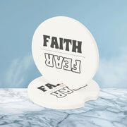Faith Over Fear Soapstone Car Coaster - My Faith My Father